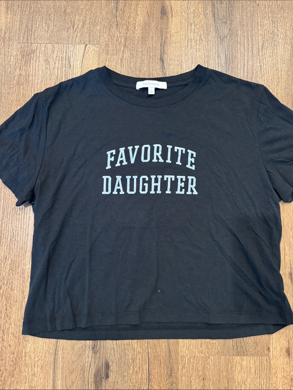 Favorite Daughter Black Tee with White Graphic